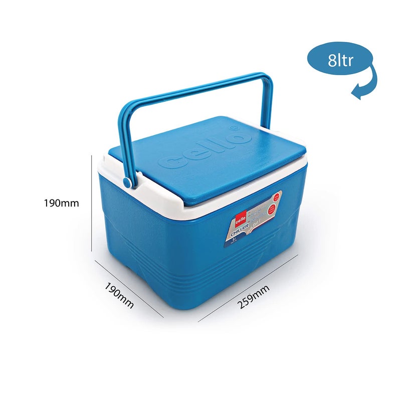 تشيلو صندوق تبريد معزول بحجم قياسي لمكعبات الثلج للاستخدام في الحفلات والسفر والأغراض الطبية والمشروبات الباردة من تشيلو، سعة 8 ل، أزرق - Image 4